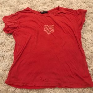 Brandy Melville Red Tiger Shirt